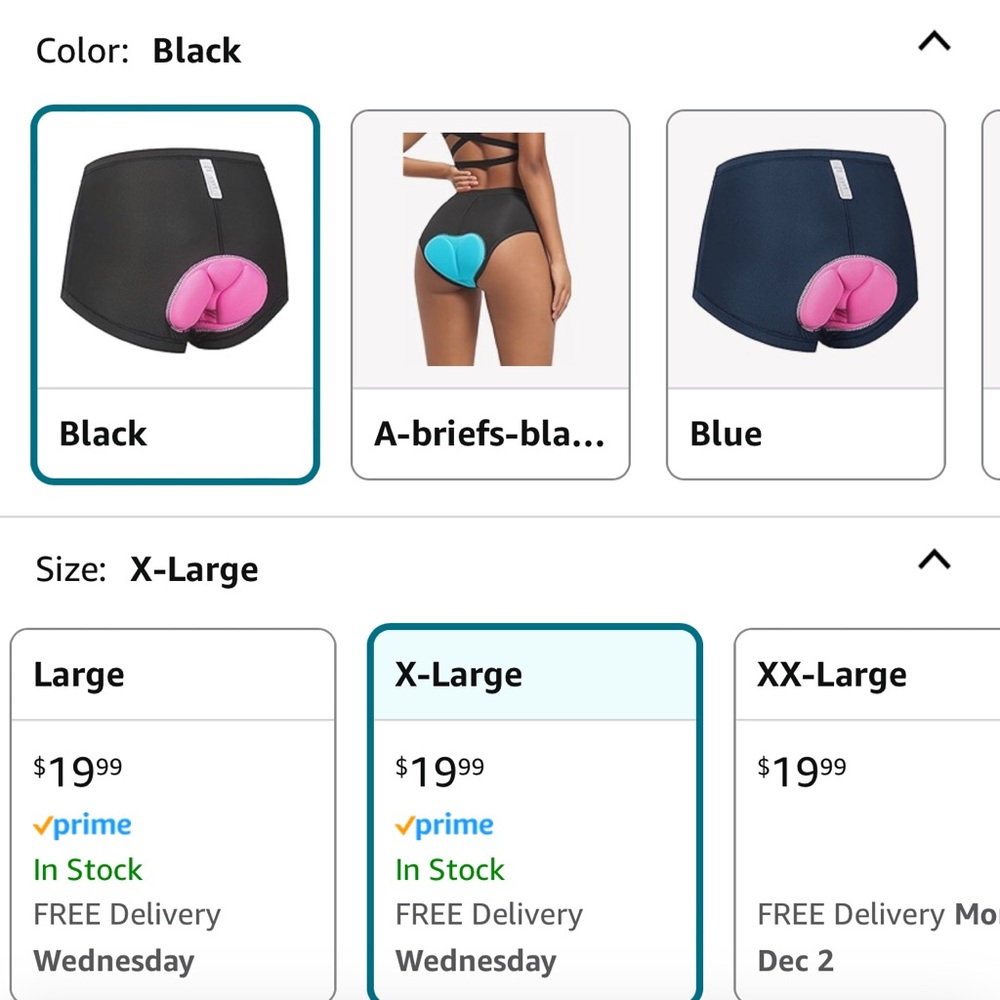 Size XL Padded Bike Shorts